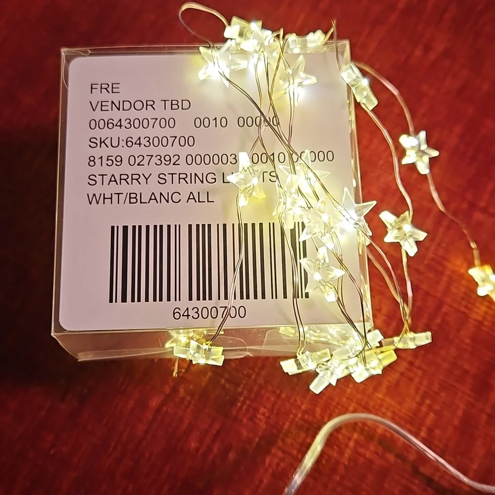 Free People Starry String Lights Mini White 7' Copper Wire With 3 Batteries NWT - Picture 5 of 16